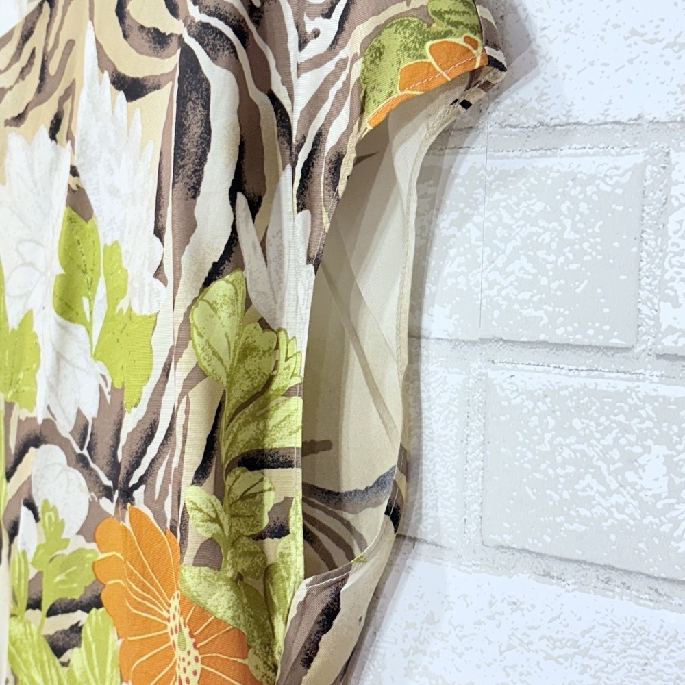 Natori Silk Floral Zebra Print Top Size L Resort Tropical Statement Maximalist - Picture 3 of 8